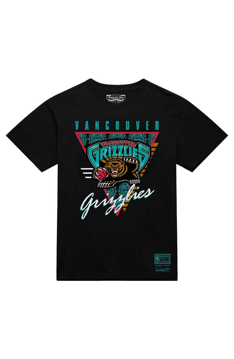 Mitchell & Ness Men's Mitchell & Ness Black Vancouver Grizzlies Worldwide Collection Tri-Logo T-Shirt, Alternate, color,
