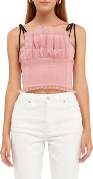 Endless Rose Tulle Crop Tank Top