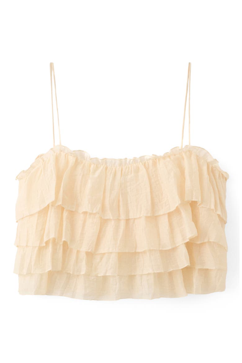 Layered Ruffle Crop Camisole, Main, color, ECRU
