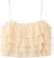 MANGO Layered Ruffle Crop Camisole