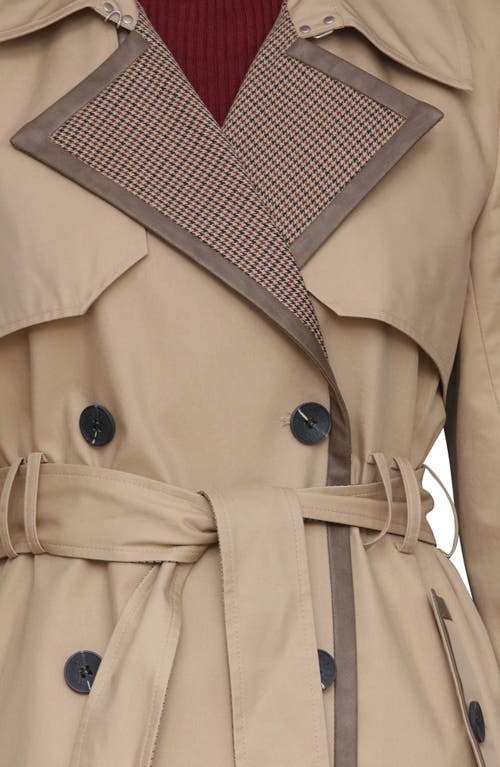 Avec Les Filles Pattern Block Trench Coat In Neutral