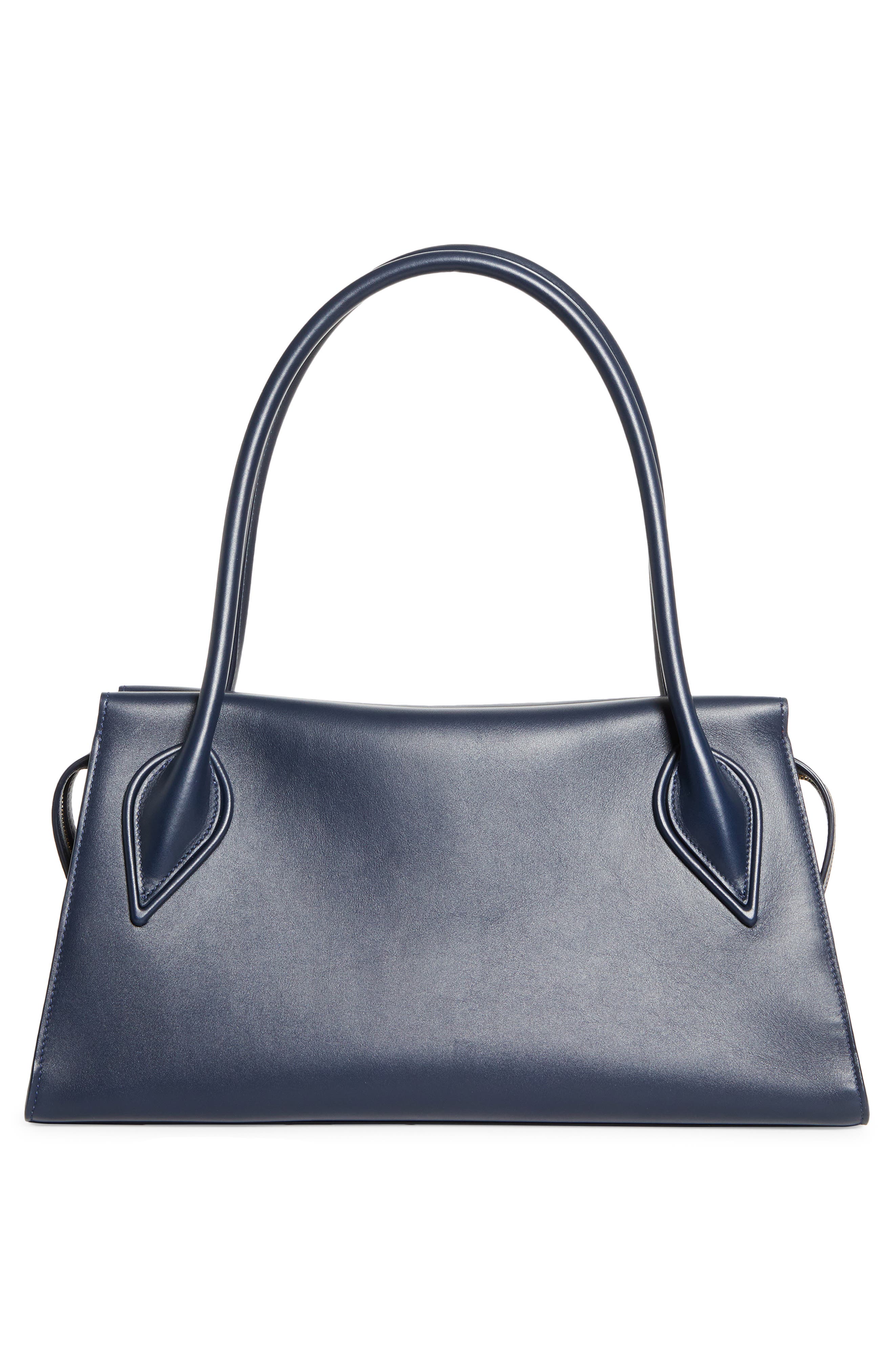 Medium Baguette Leather Shoulder Bag, Alternate, color, BL4G MARINE