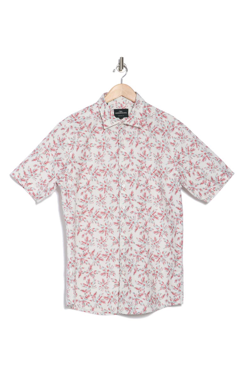 Rodd & Gunn Jersey River Short Sleeve Button-Up Shirt, Alternate, color, Coral