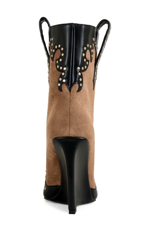 Azalea Wang Talulah Western Wedge Bootie In Animal Print