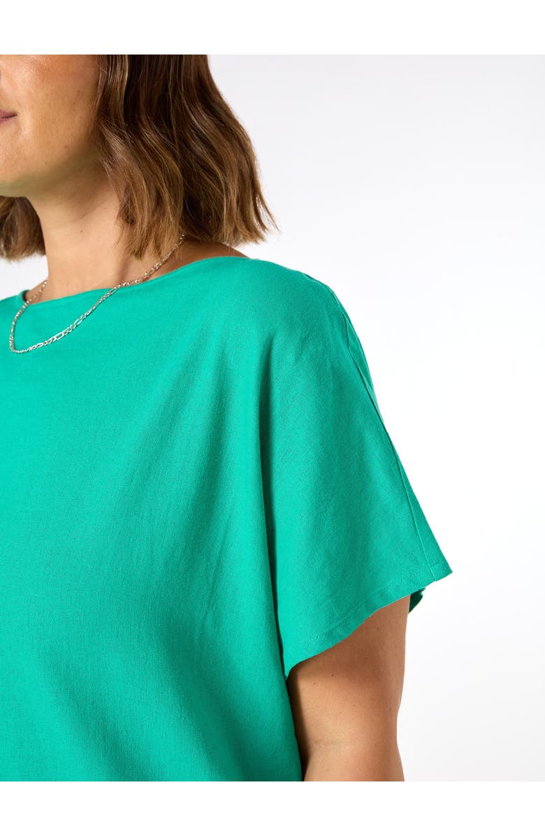 Live Unlimited Linen Seamed Detail Top, Alternate, color, Green