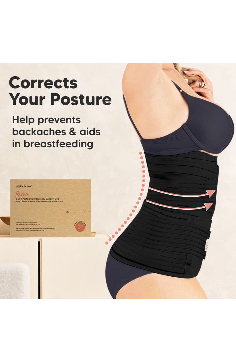 KeaBabies Revive 3-in-1 Postpartum Recovery Support Belt, Alternate, color, Midnight Black