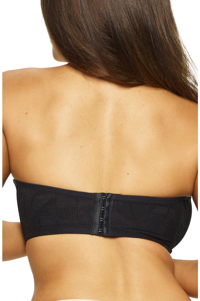 Delightful Seamless Lace Bandeau Bra, Alternate, color, BLACK