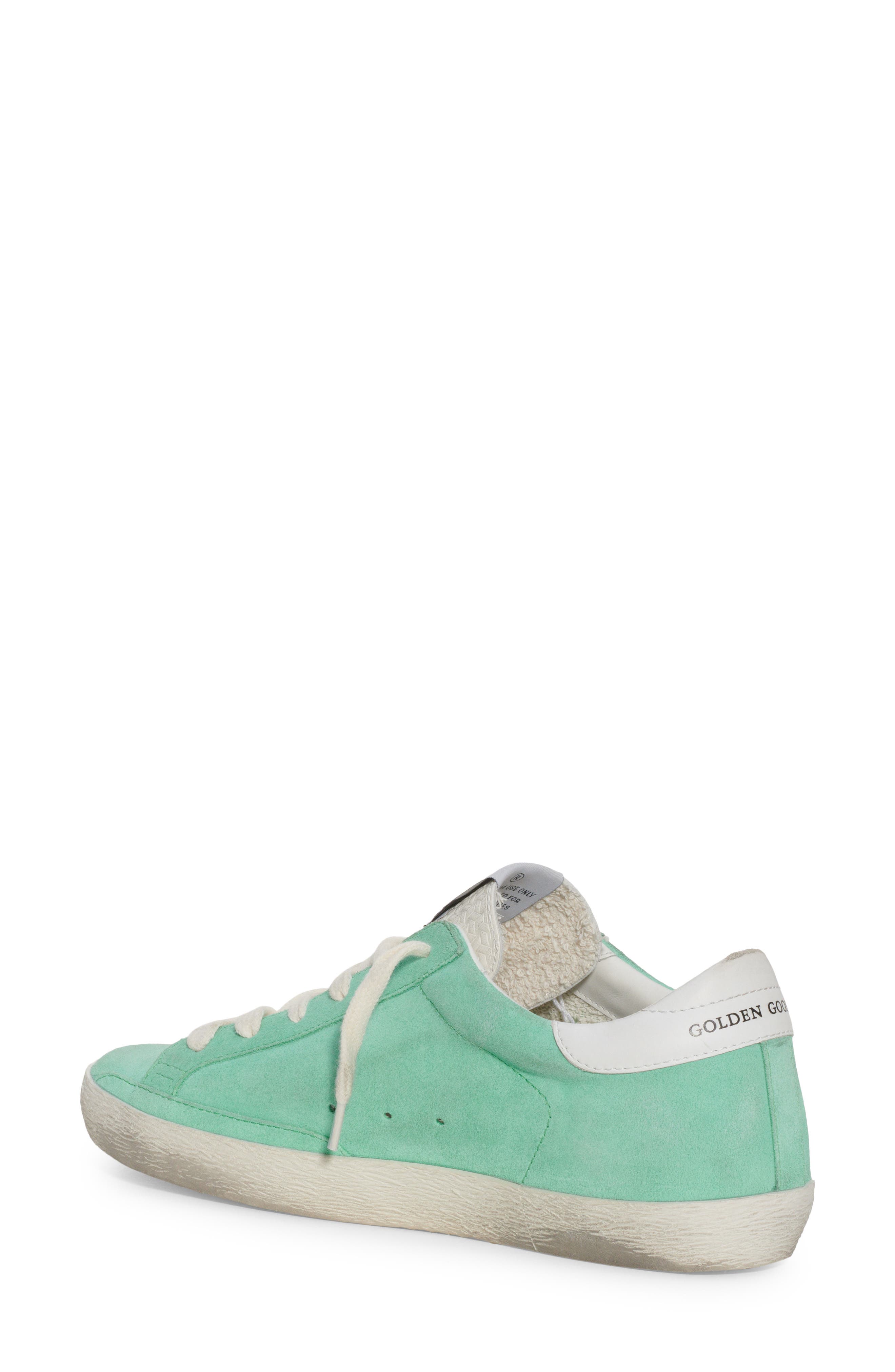 Golden Goose Super-Star Low Top Sneaker, Alternate, color, Aquamarine/ White