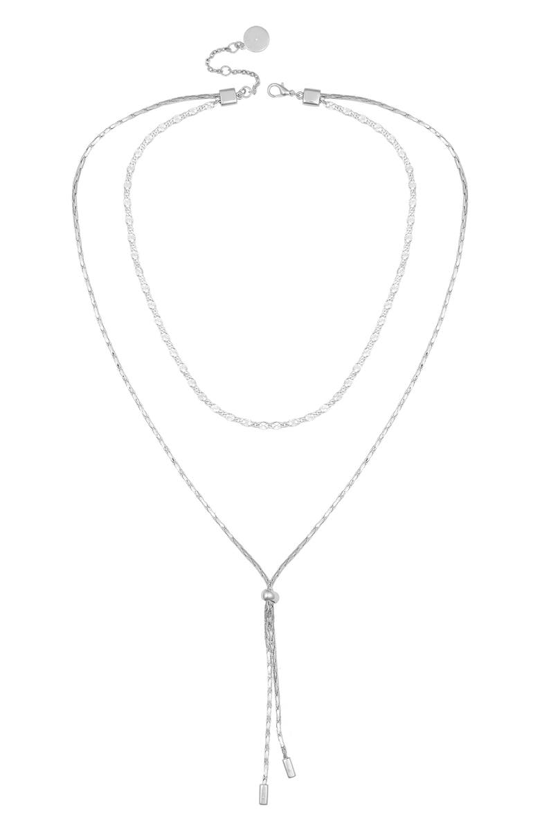 Vince Camuto Had a Chain Layered Y-Necklace, Main, color, Silver Tone