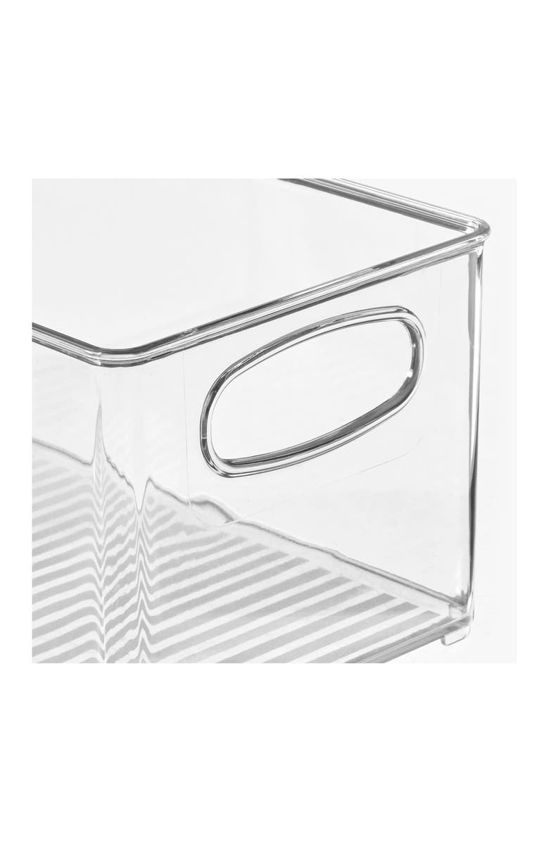 mDesign Plastic Kitchen Organizer - Storage Holder Bin with Handles for Pantry, Cupboard, Cabinet, Fridge/Freezer, Shelves, Counter - Holds Canned Food, Snacks - Ligne Collection - 8 Pack - Clear, Alternate, color, 