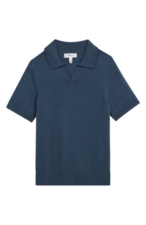 Kids
 Duchie Sr. Johnny Collar Wool Polo (Big Kid)