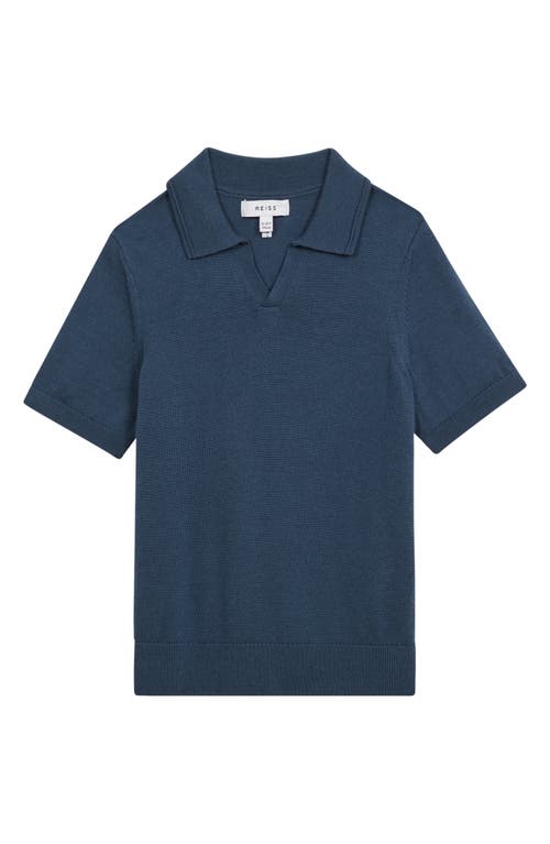 Reiss Kids' Duchie Sr. Johnny Collar Wool Polo In Blue