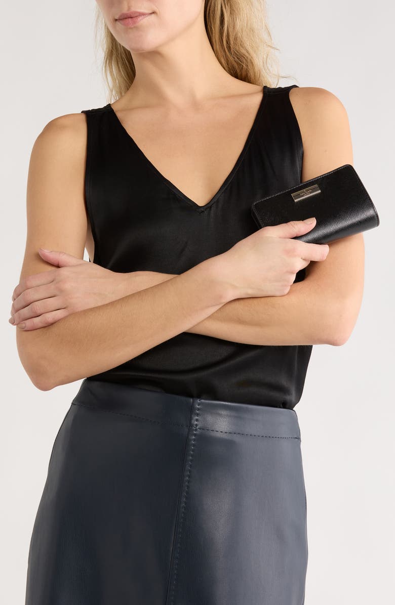 Kate Spade New York kenzie patent leather bifold wallet, Alternate, color, Black
