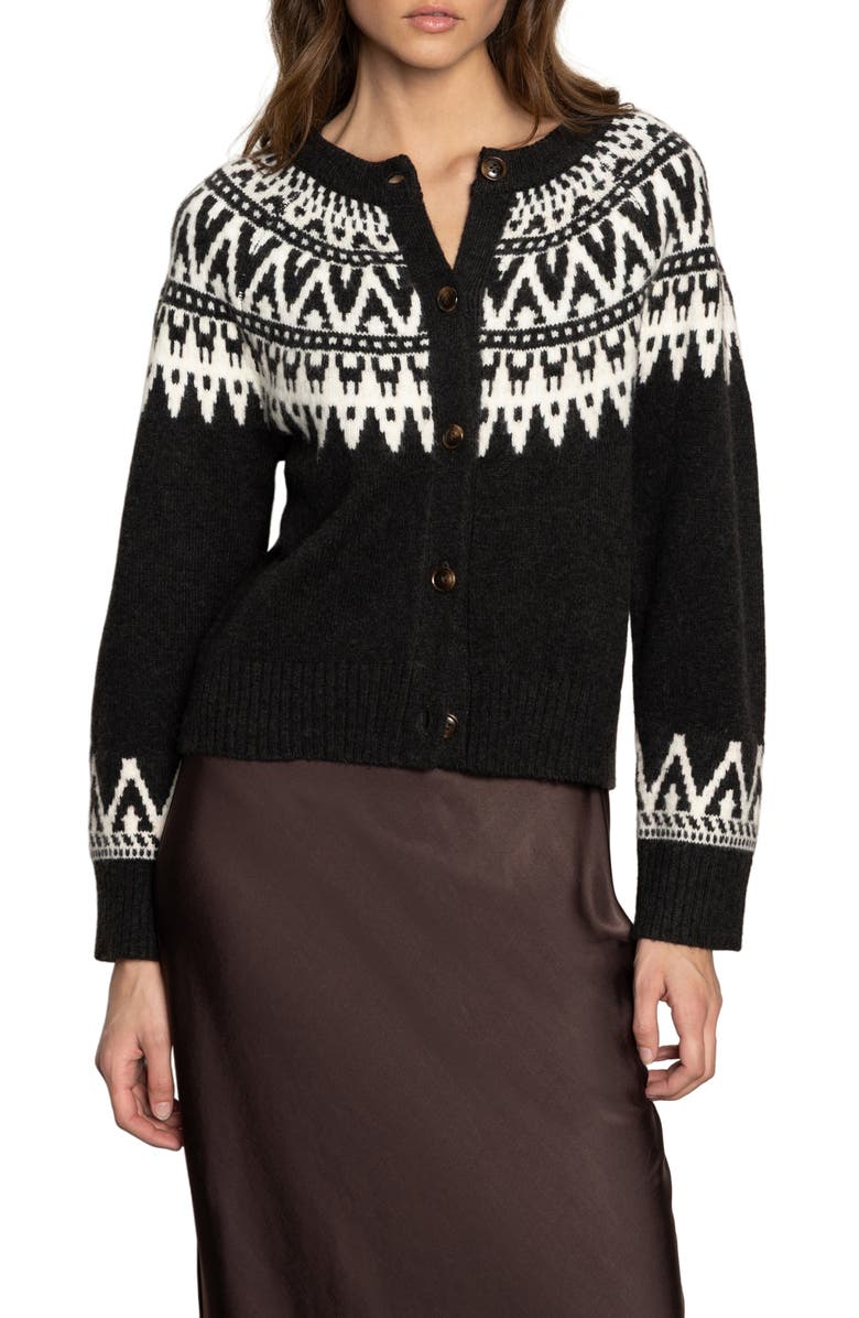 Sanctuary Fair Isle Crewneck Cardigan, Main, color,