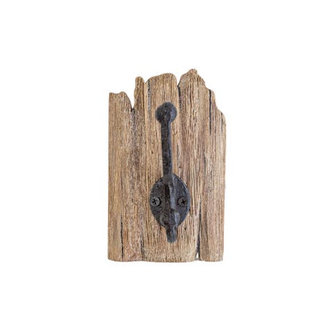 Rustic Wall Hook Natural Wood & Metal
