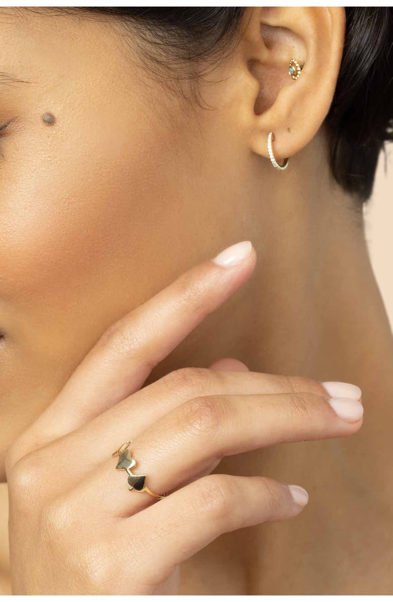 Oradina 14K Gold Shine Bright Small Diamond Hoops, Alternate, color, White Gold - Diamonds