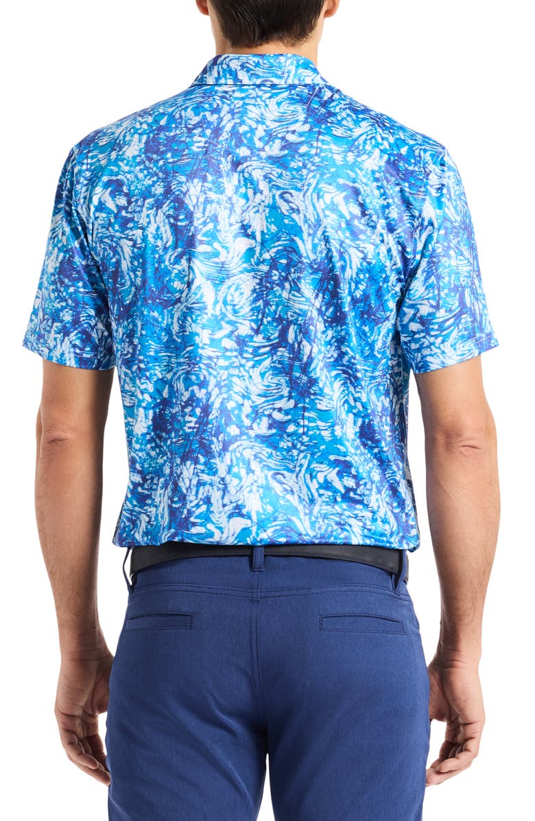 Robert Graham Wilbur Wavy Print Polo, Alternate, color, Teal