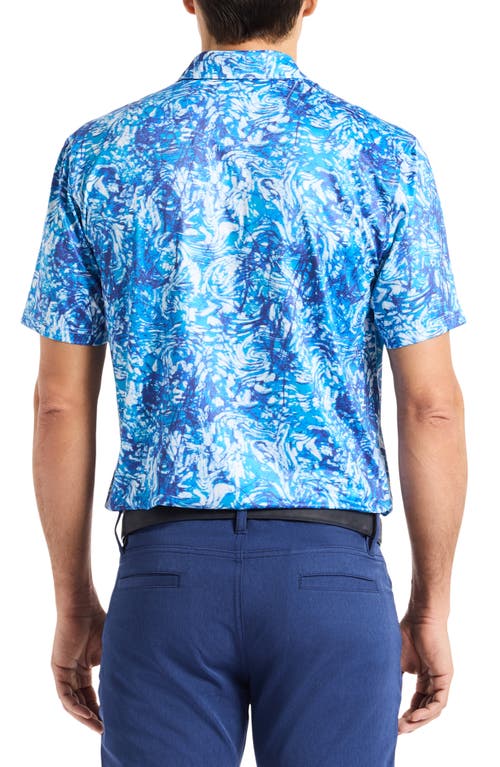 Robert Graham Wilbur Wavy Print Polo In Blue