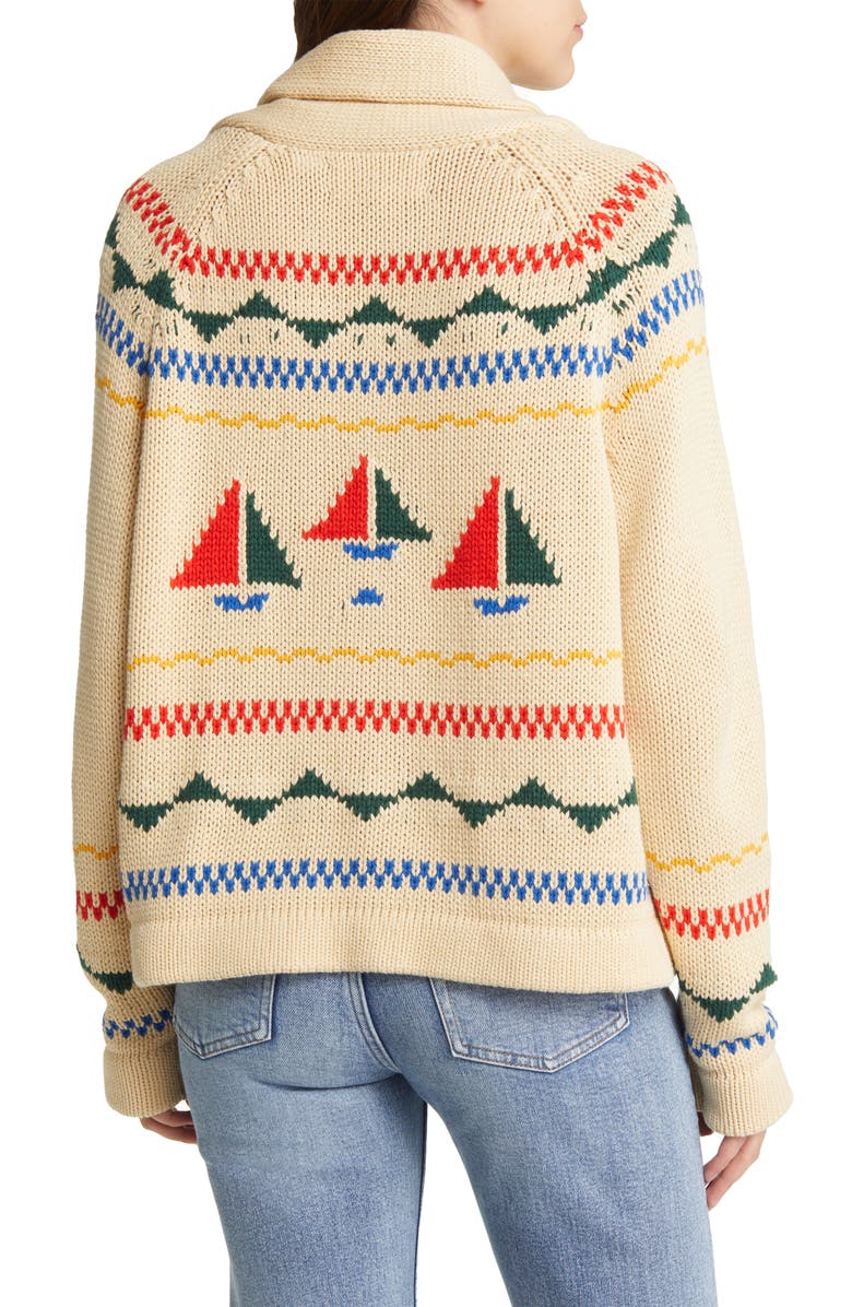 THE GREAT. The Sailboat Lodge Shawl Collar Cardigan, Alternate, color,
