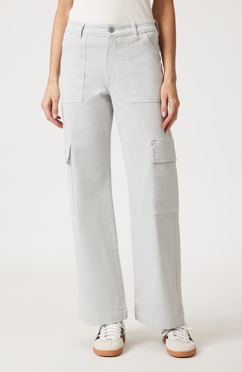 Mavi Jeans Alva High Waist Straight Leg Cargo Pants, Main, color, Ivory Casual Twill