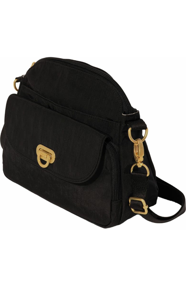 BAGGALLINI Coastal Flip Lock Crossbody Bag, Alternate, color, Black With Gold Hardware