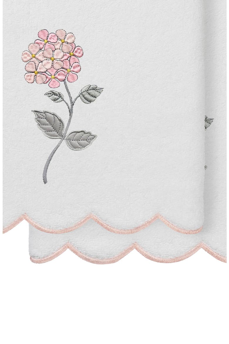 Hydea Scalloped 2-Piece Bath Towel Set, Alternate, color, WHITE/ PINK