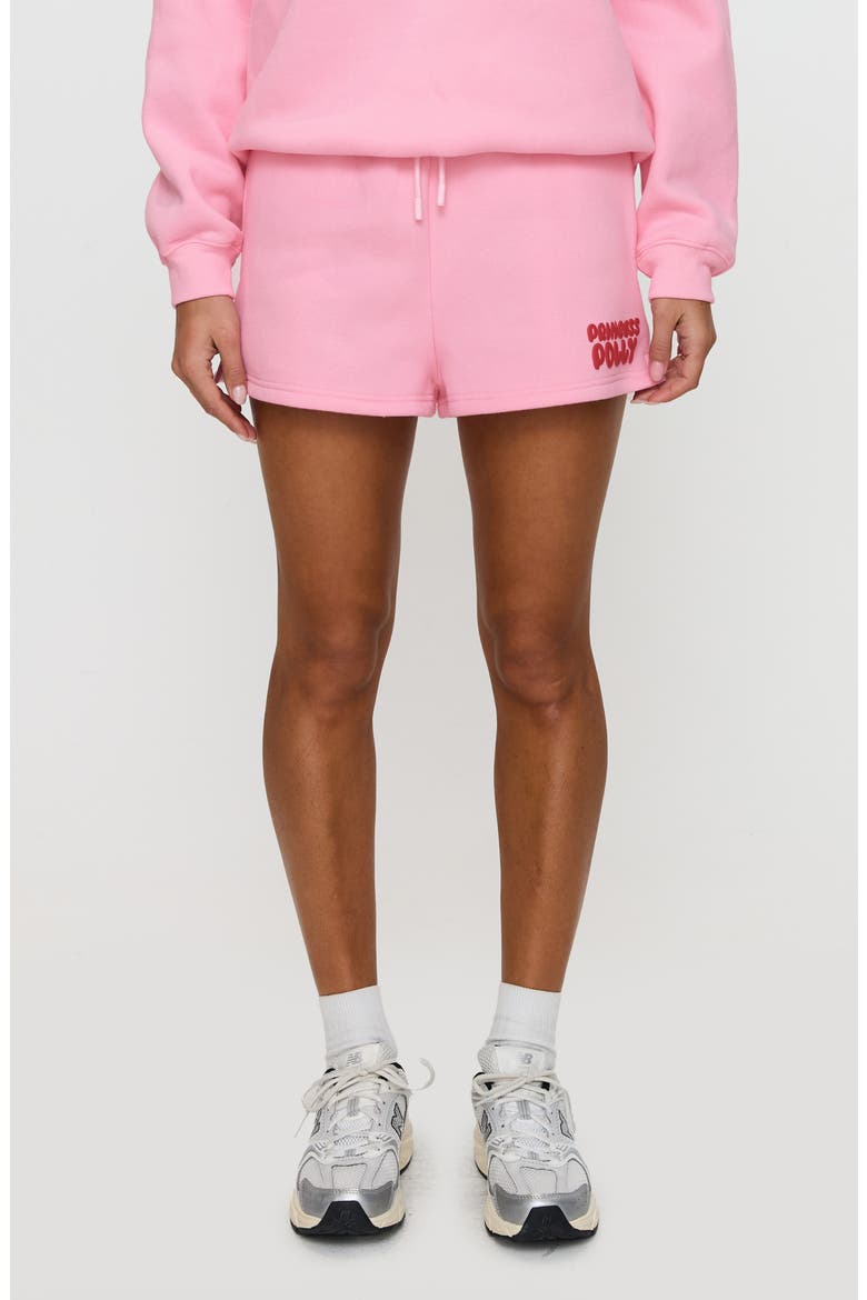Cotton Blend Drawstring Sweat Shorts, Main, color, PINK / RED