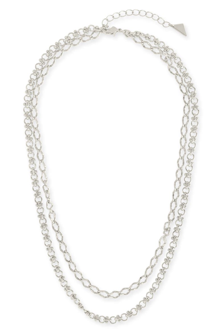 Selena Layered Necklace, Main, color, SILVER