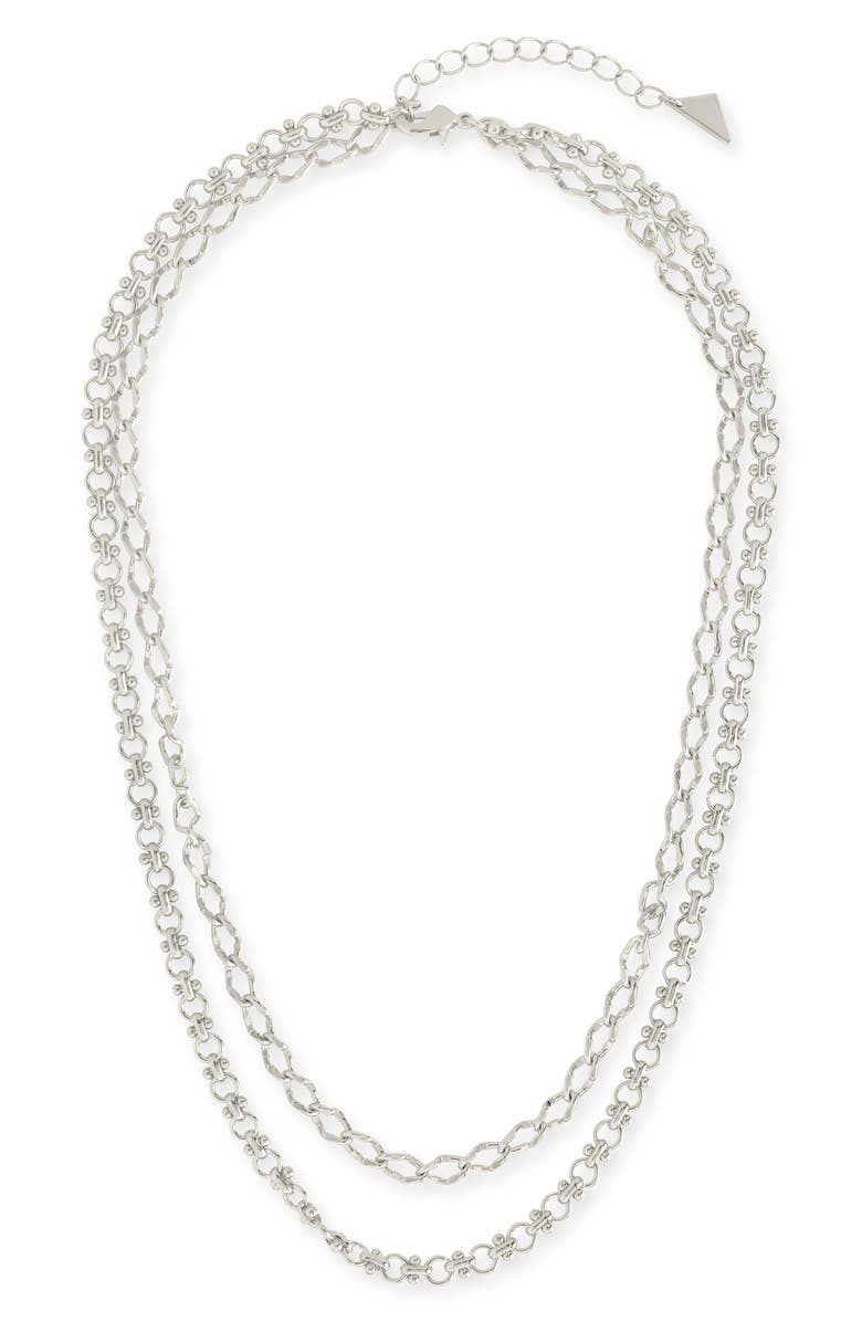 Sterling Forever Selena Layered Necklace, Main, color, Silver