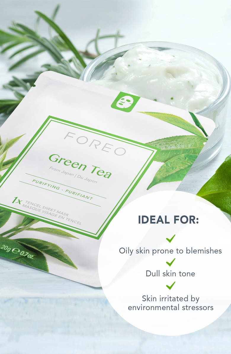 FOREO Farm To Face Sheet Mask - Green Tea x3, Alternate, color, NO COLOR