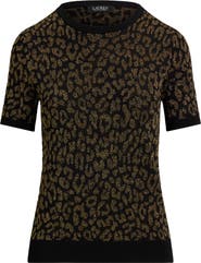 Lauren Ralph Lauren Metallic Leopard Jaquard Sweater