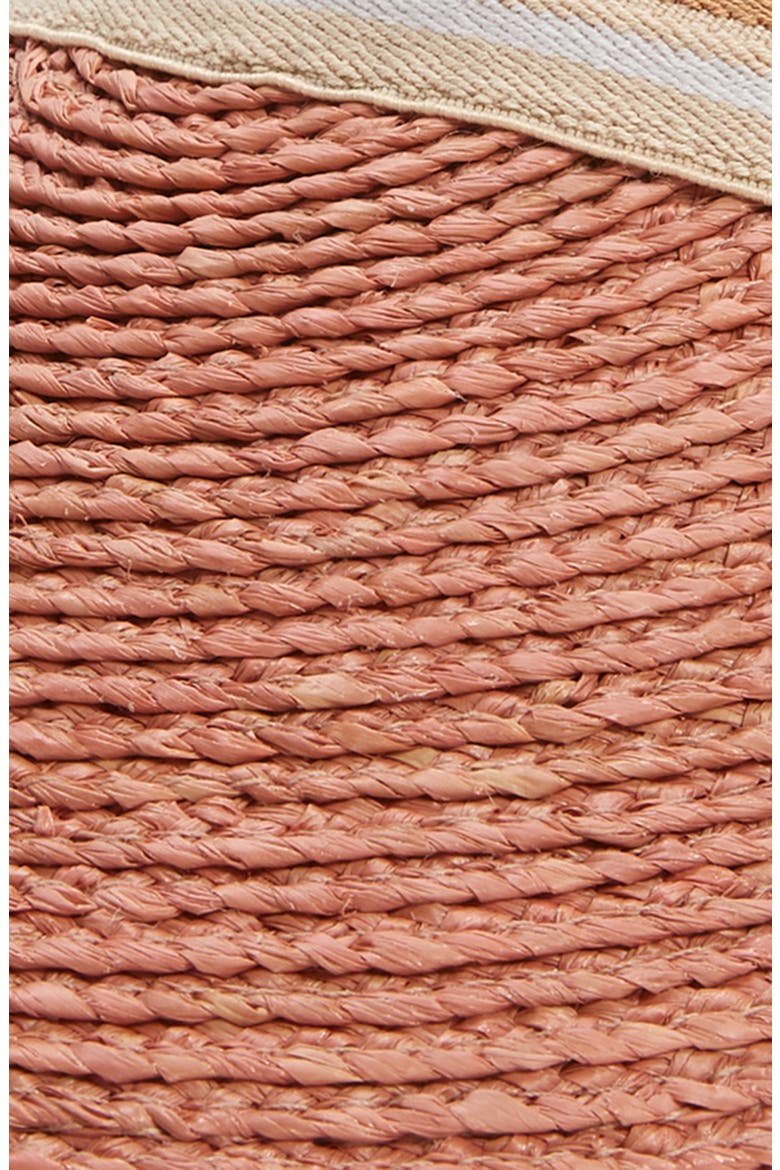 Bianca Raffia Visor, Alternate, color, PEONY/ NOUGAT STRIPE