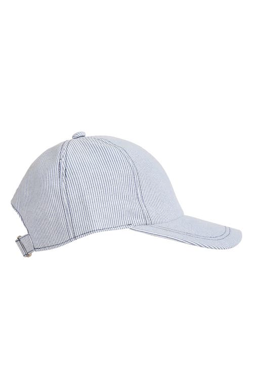 Bruno Magli Stripe Baseball Cap In Navy