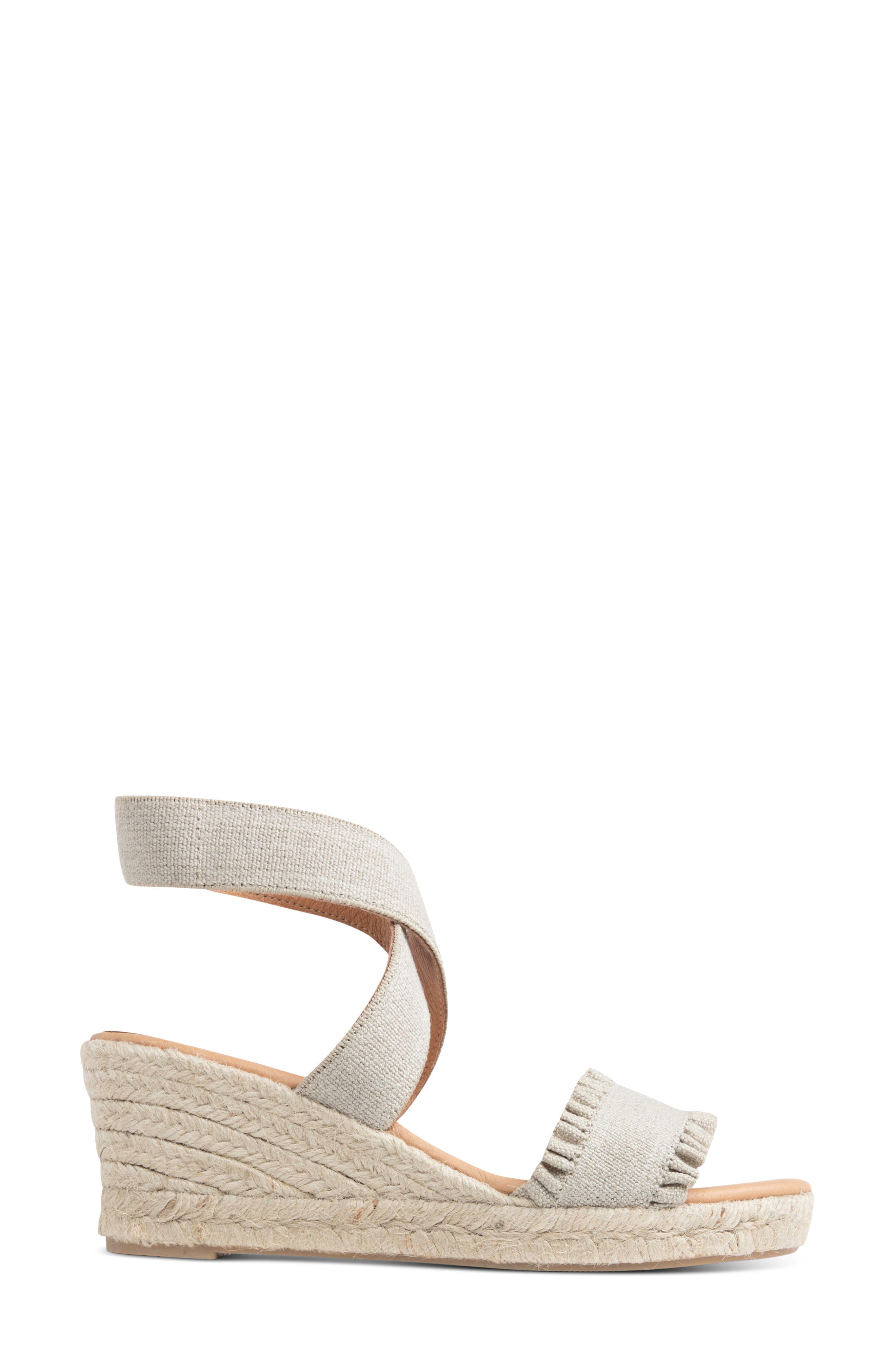 patricia green Easton Ankle Wrap Platform Wedge Sandal, Alternate, color, Natural Canvas
