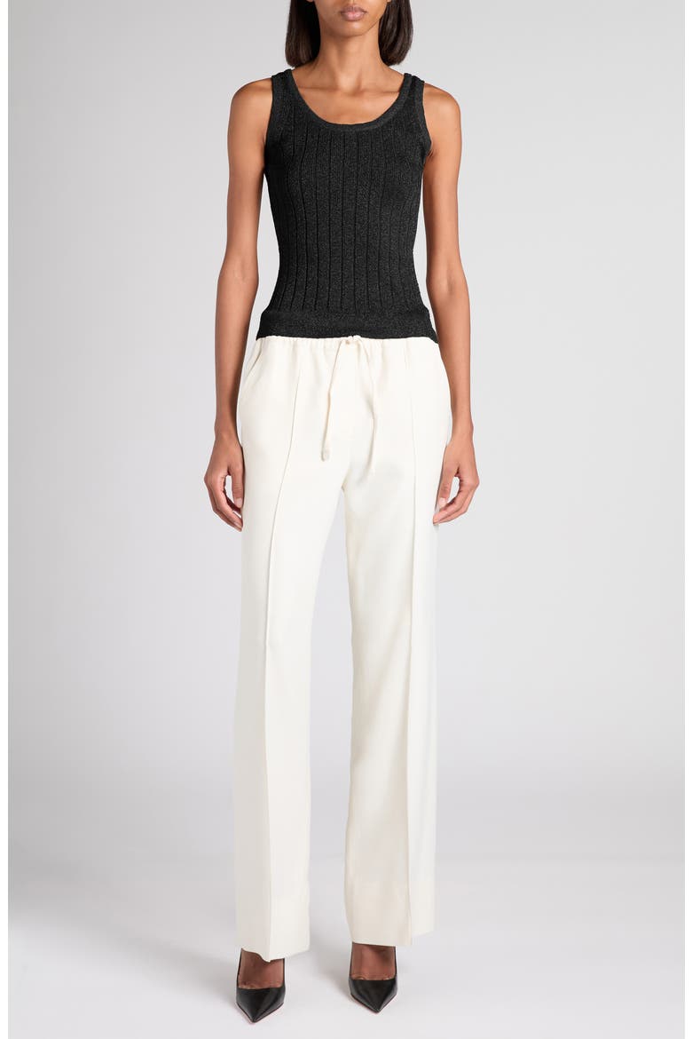 Tailored Viscose & Silk Twill Pants, Alternate, color, JB005 CREAM