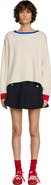 SANDRO Contrast Round-neck Wool Sweater