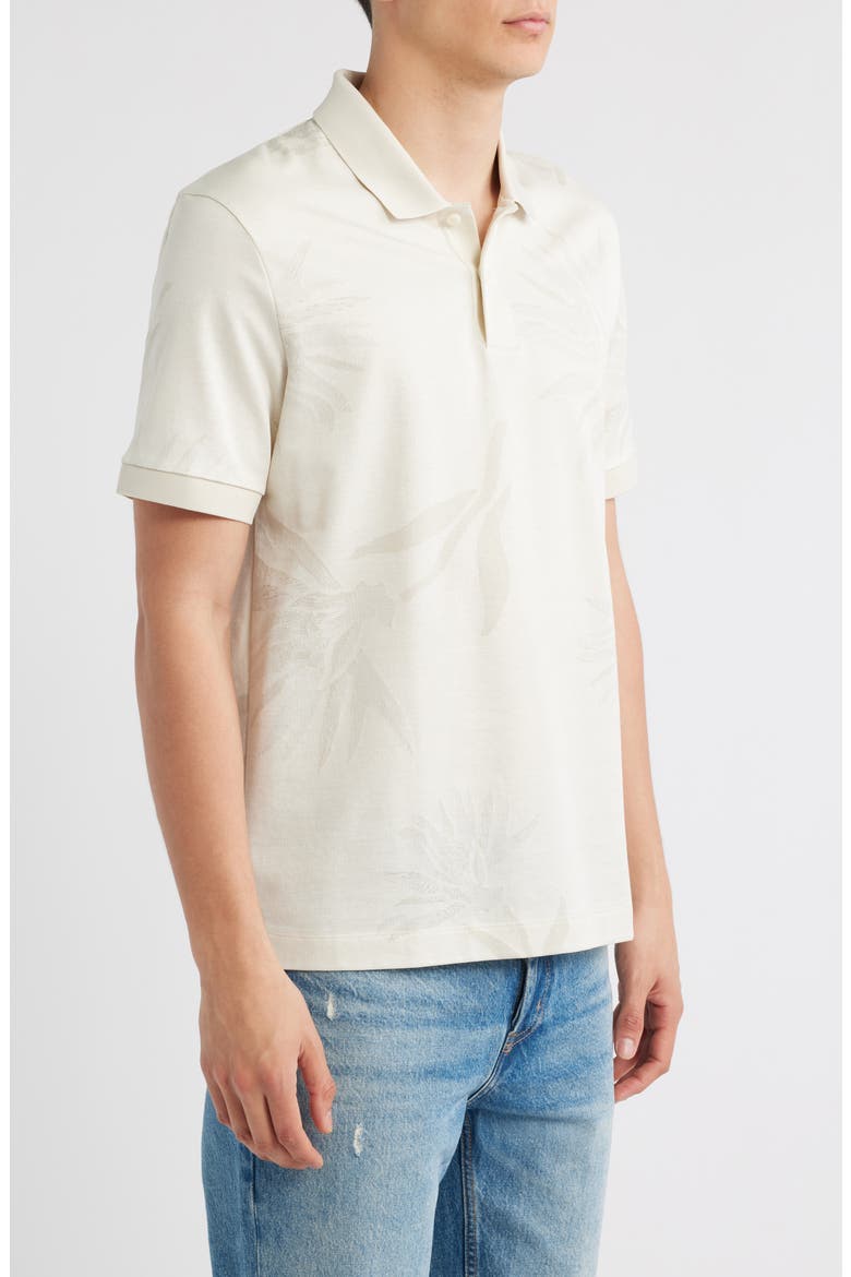 Parris Floral Jacquard Polo, Alternate, color, OPEN WHITE