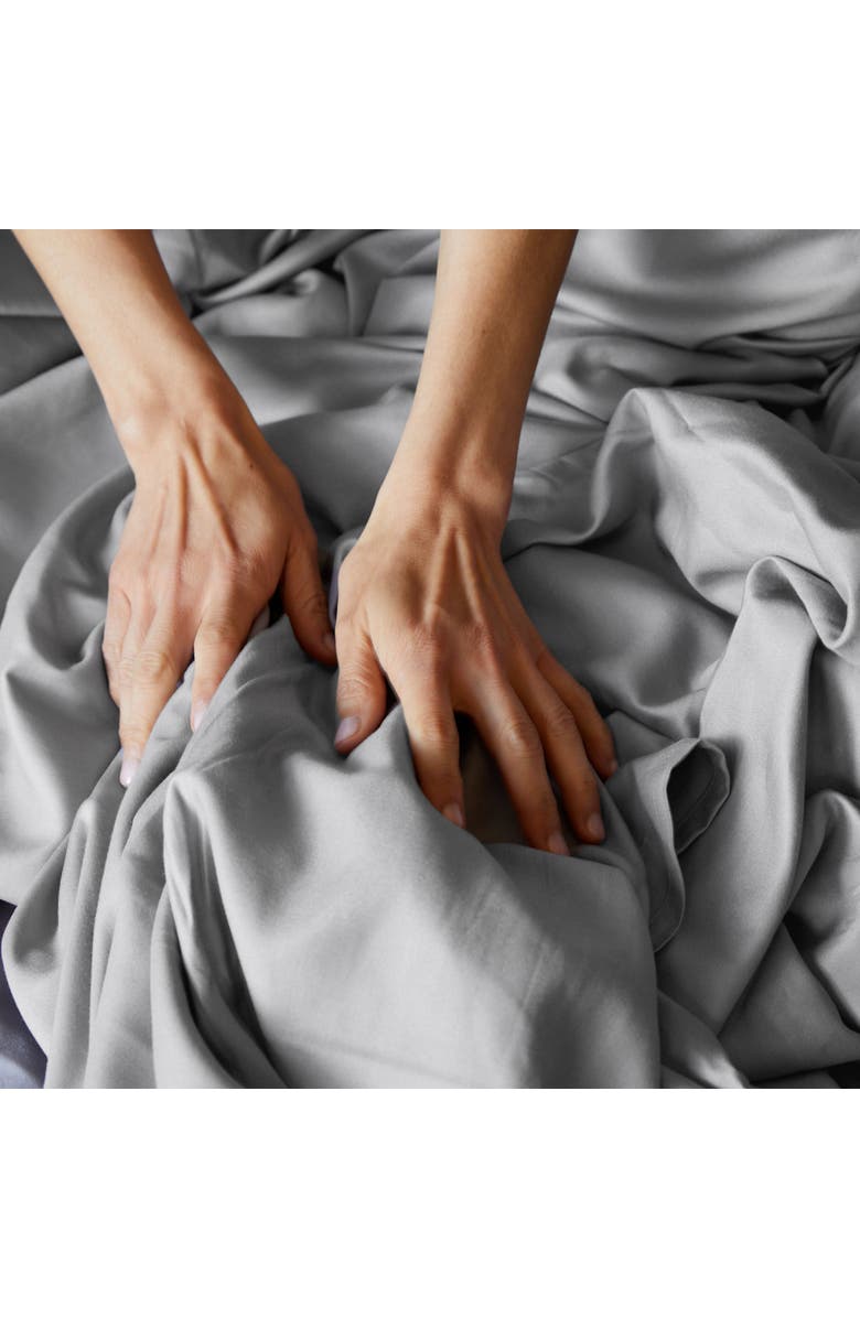 BedVoyage Luxury 100% Viscose Cooling Bed Sheet Set, Alternate, color, Stone