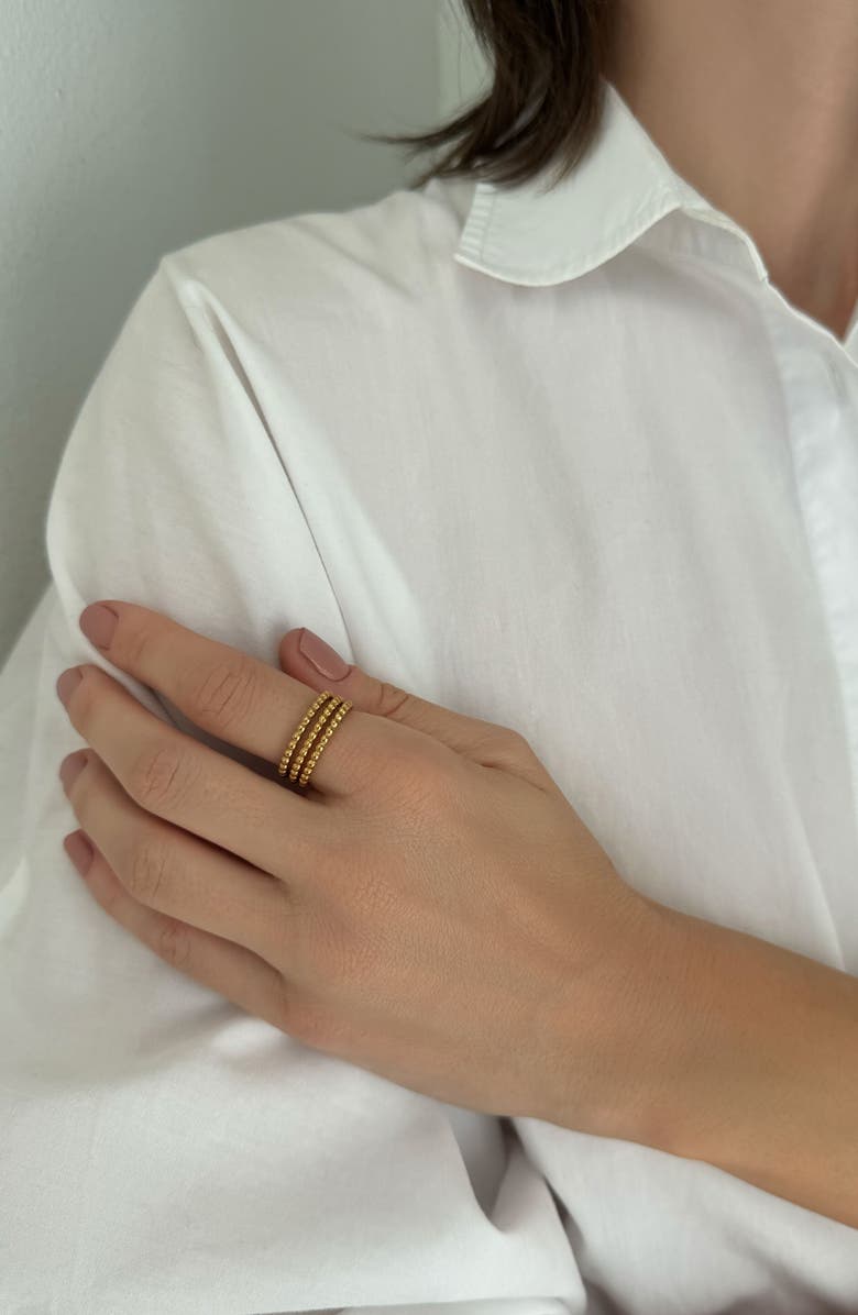 Adornia Set of 3 Beaded Stacking Rings, Alternate, color,