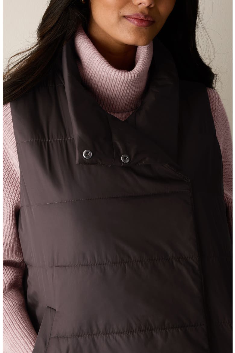High Collar Quilted Vest, Alternate, color, COFFEE