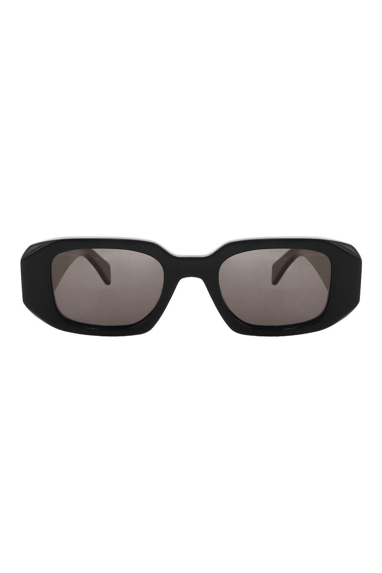 The Nina Polarized Rectangular Sunglasses, Main, color, BLACK-JET