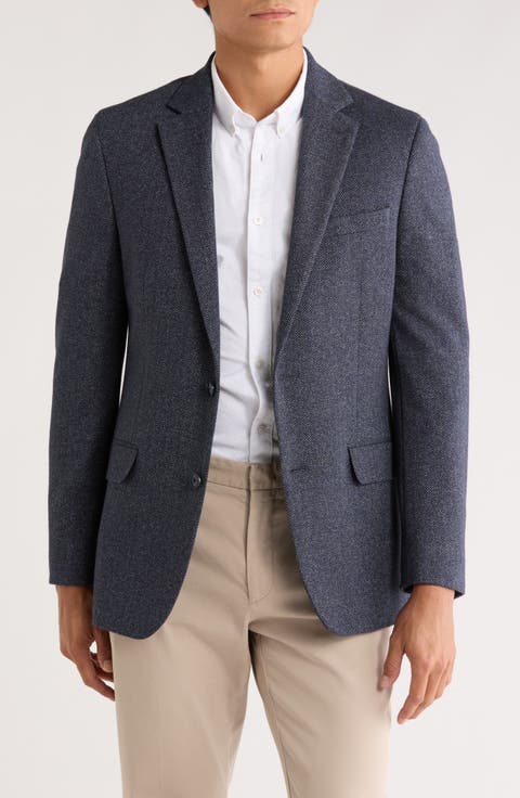 Herringbone Two-Button Sport Coat (Regular, Short & Long)