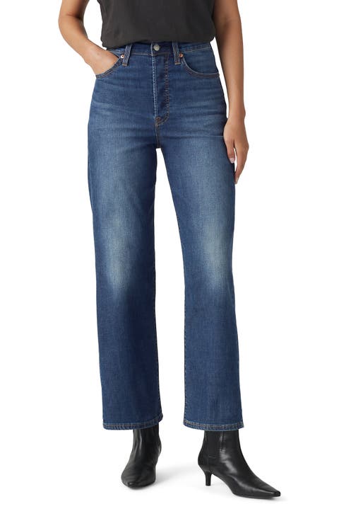 Ribcage High Waist Ankle Straight Leg Jeans (Cool Agenda)