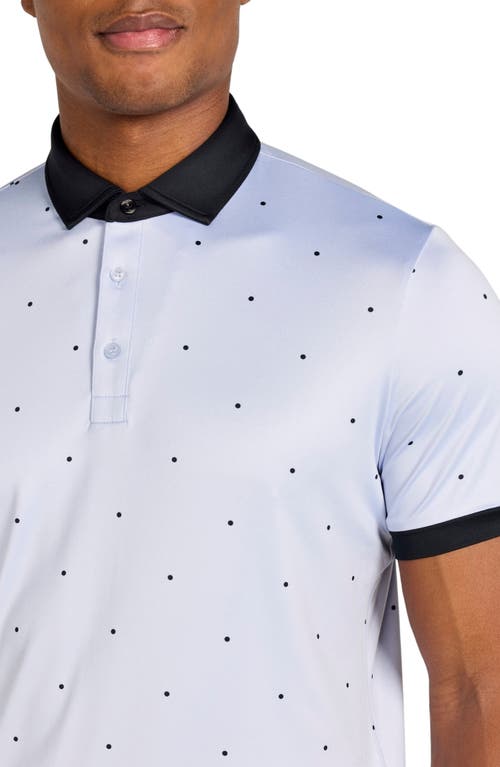 Redvanly Ramey Dot Print Performance Golf Polo In Blue Lavender