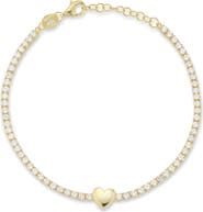 GLAZE JEWELRY Cubic Zirconia Heart Tennis Bracelet