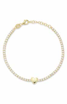 GLAZE JEWELRY Cubic Zirconia Heart Tennis Bracelet