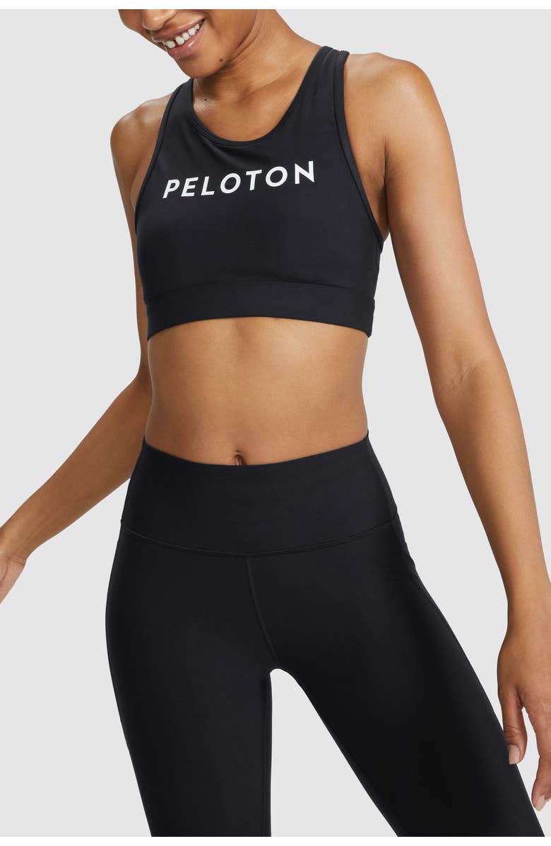 Peloton Cadent High Neck Racerback Bra, Main, color, Black