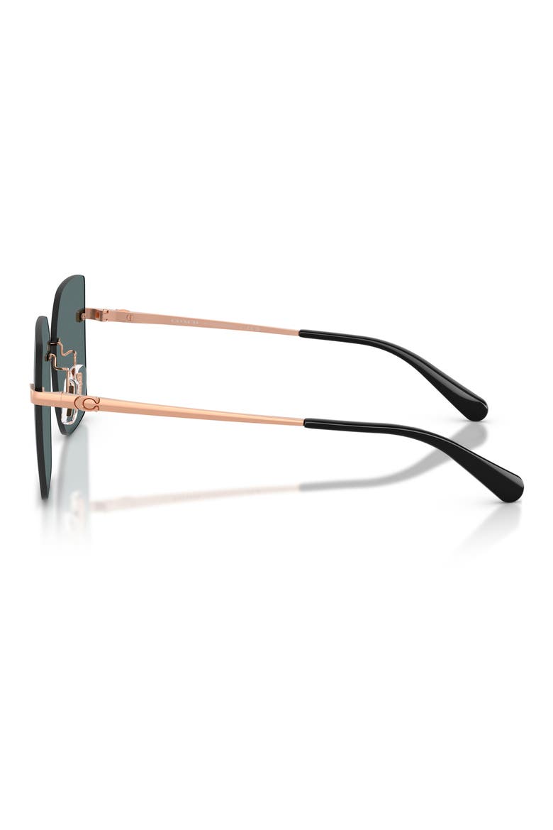 57mm Square Sunglasses, Alternate, color, SHINY ROSE GOLD / GREY MIRROR