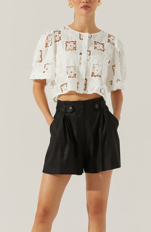 Astr The Label Ollie Linen Blend Shorts In Black