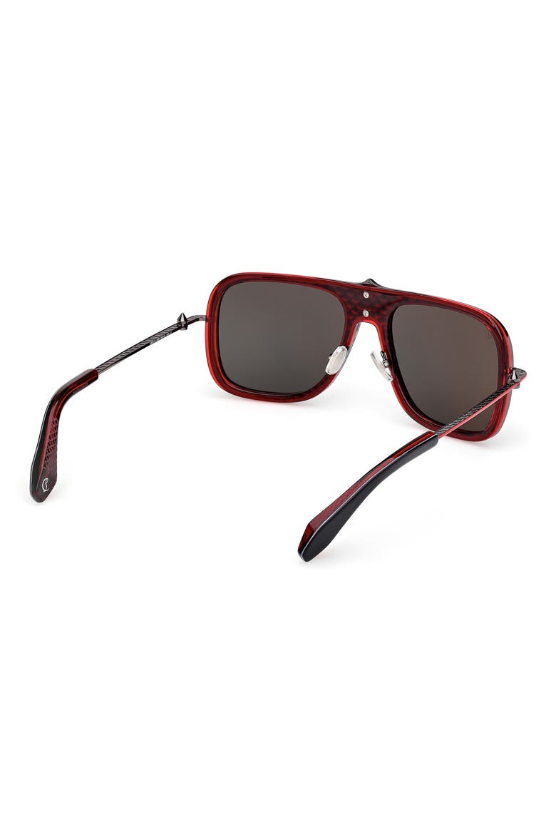 58mm Navigator Sunglasses, Alternate, color, BLACK RED / GUNMETAL RED